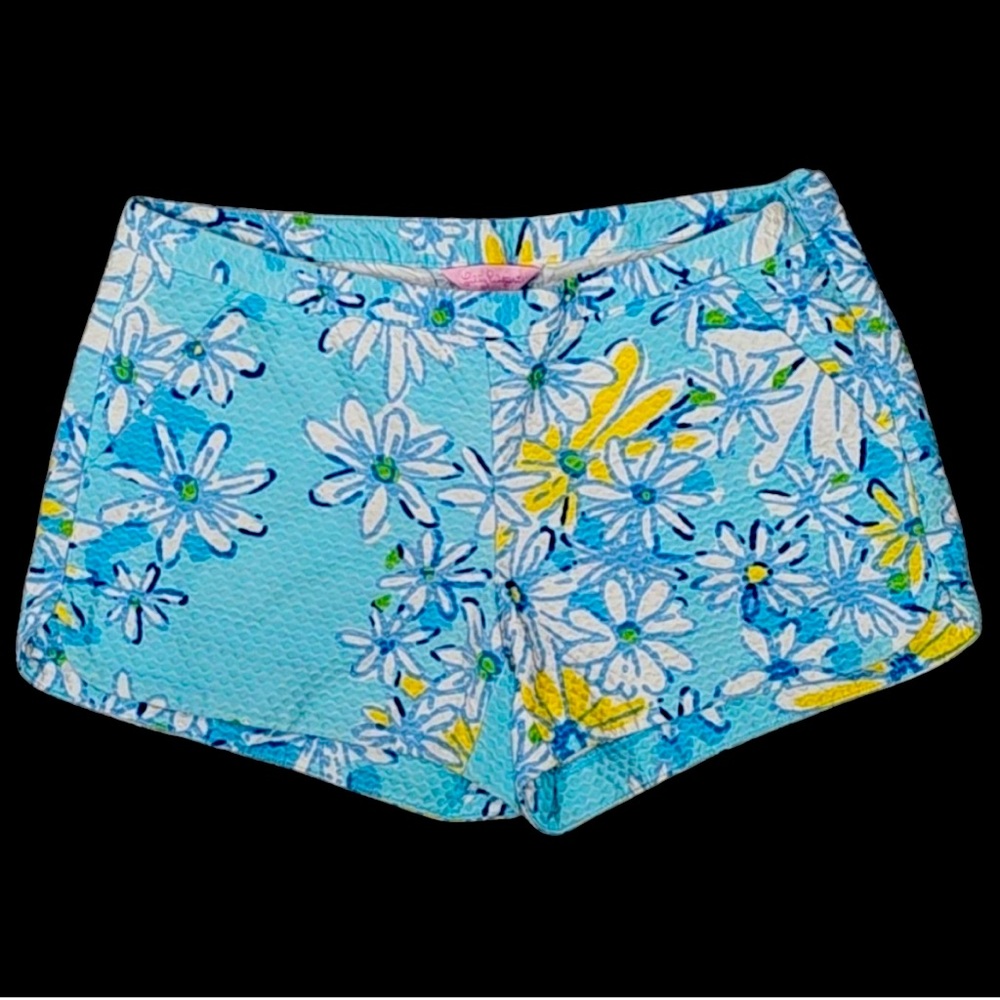 LILY PULITZER blue & yellow, flattering side zip ADIE BREAKWATER DAISY Shorts